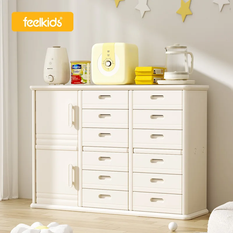 product baby feeding table furniture plastic movable chest corner cupboard rack drawer toy storage organiser children kids cabinets-1