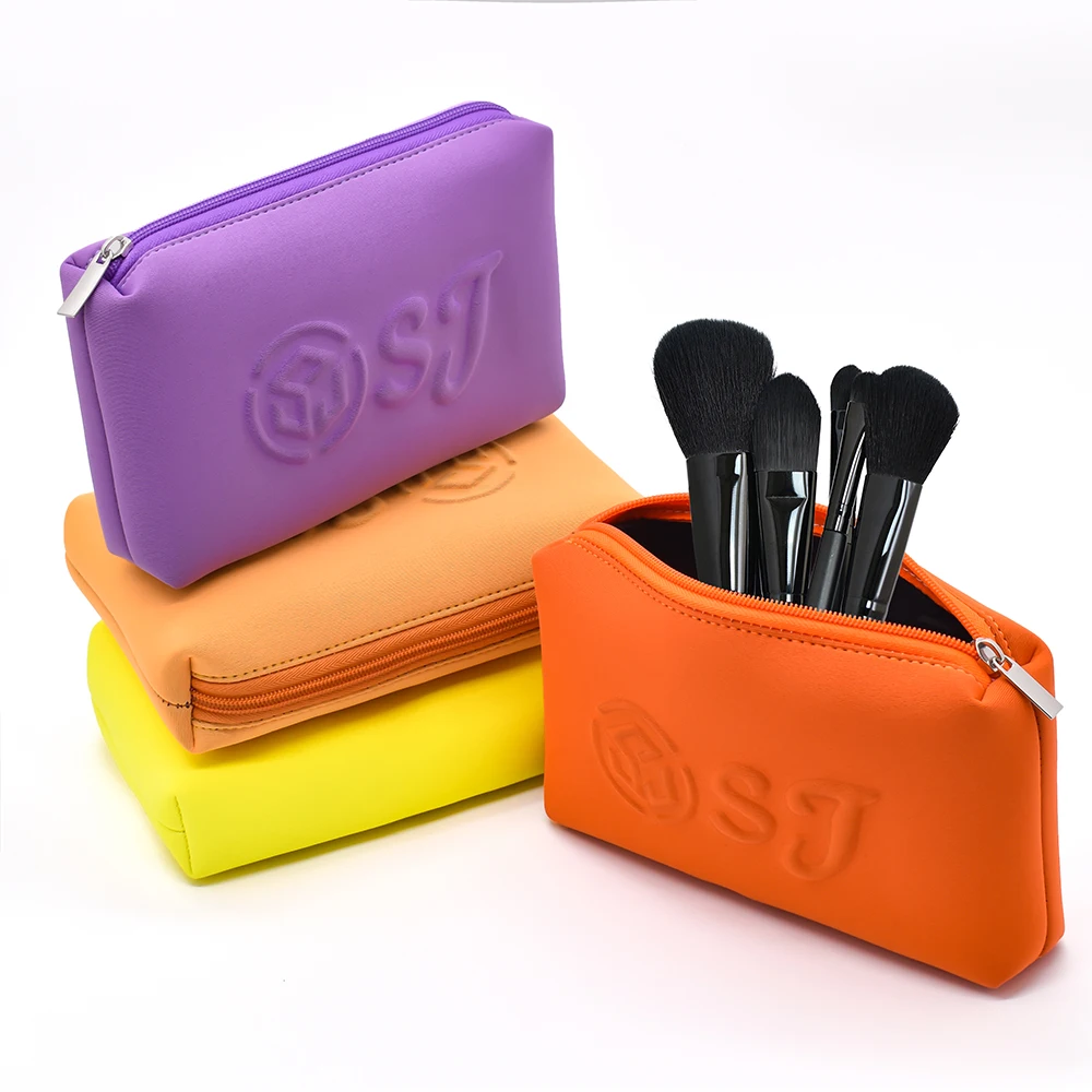 Handbags Custom Zipper Pouch Cosmetic Purse case Neoprene Makeup Bag Travel Organizer Wet Dry Bags