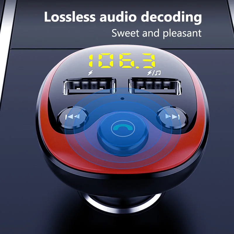 BT21 FM Transmitter  Handsfree Car Kit Audio MP3 Player Support TF Card U Disk Playback