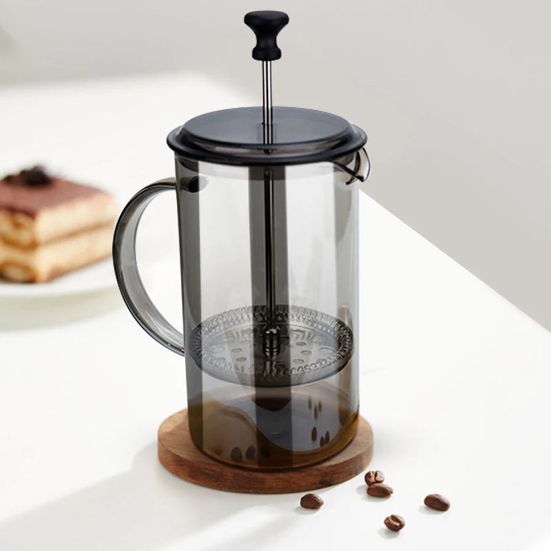 New Factory Sale Custom Logo Titanium Plated Glass Multi-Color Coffee and Tea Maker French Press