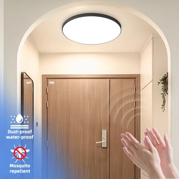 Modern 18W 24W 36W LED Ceiling Light Dimmable 23Cm 30Cm 40Cm Acrylic Cover Flush Mount Chandelier for Bedroom Sound Control