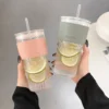 Cup, straw, lid, blue cup cover