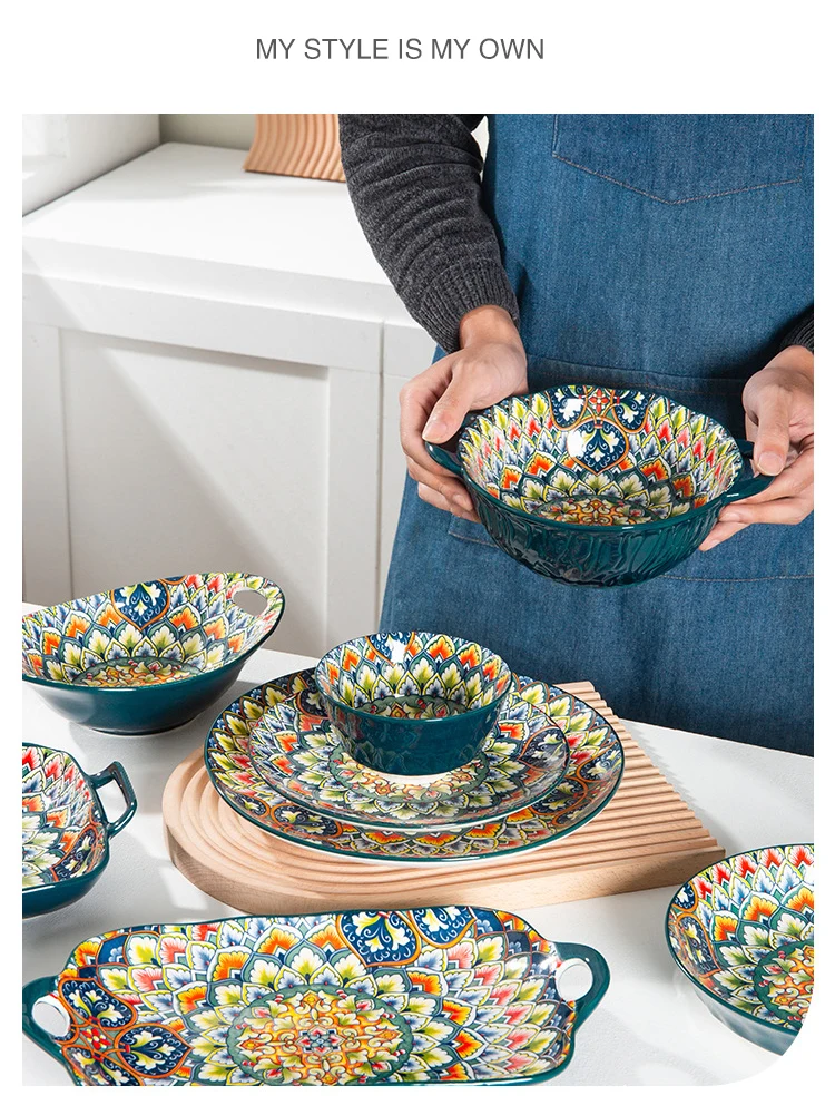 China Customized Ceramic Dinnerware Set with Luxury Design Porcelain Dinner Set Tableware