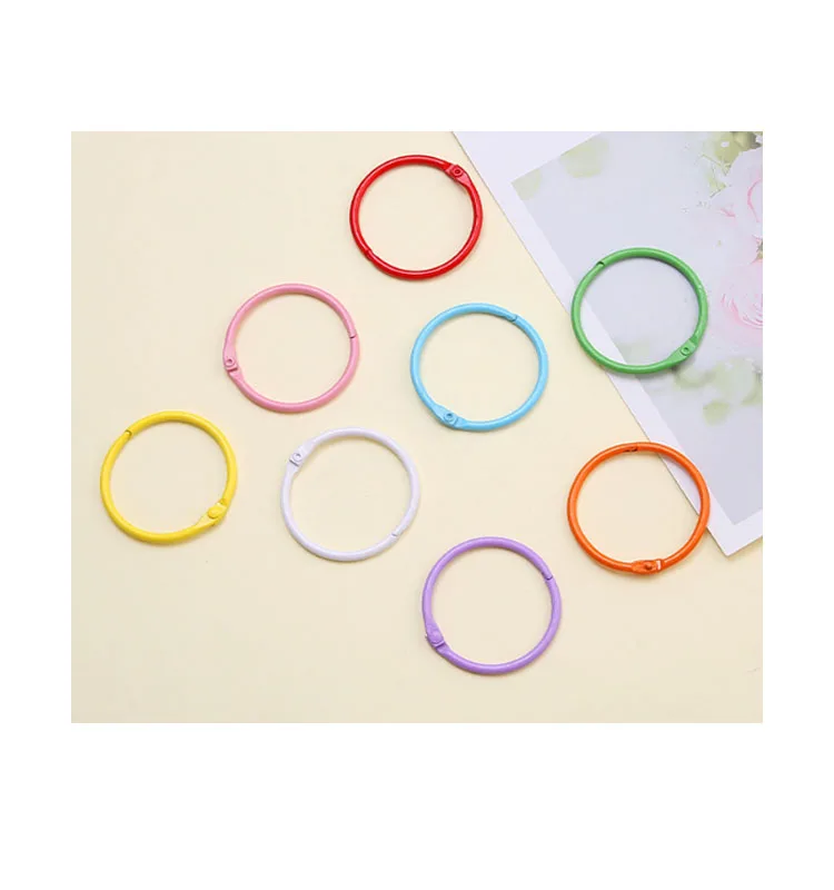 Apertura Cerchio In Metallo Anelli Di Libro Binder Ring Cerniera Portachiavi Album Anello Ring Scrapbook Craft Photo Album Scrapbook Split (Color : Gun Color 38MM - Foto 7