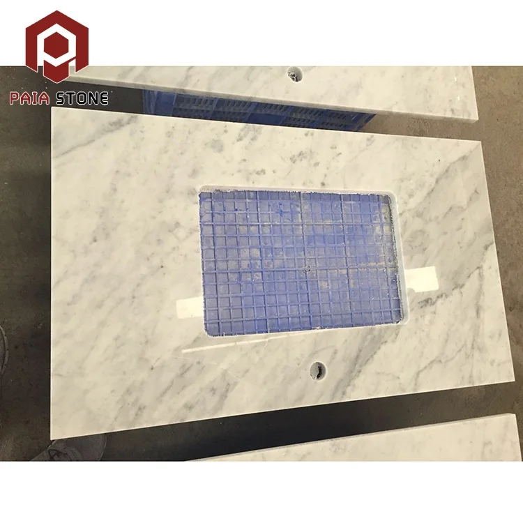 New style good quality cut-to-size commercial bianco carrara white marble bathroom countertop vanity tops