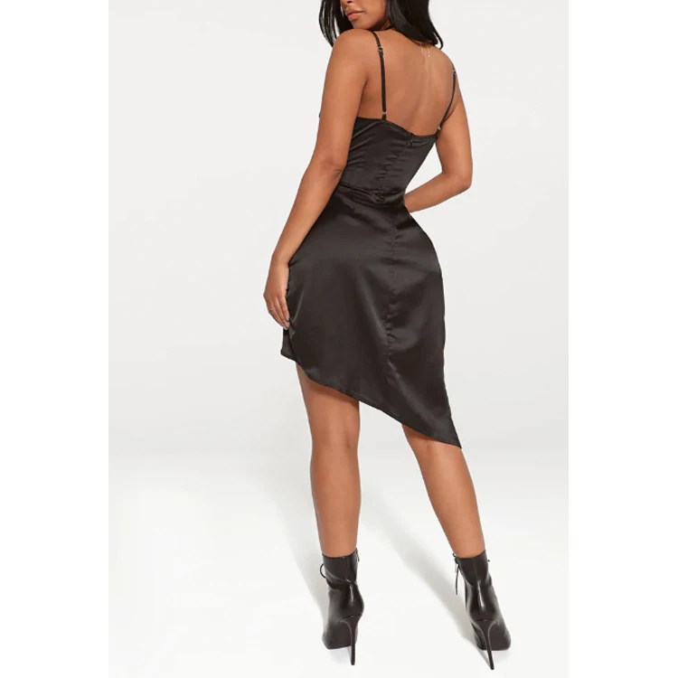 Custom Women Clothing Sexy Satin Mini Dress Silk Black Slip Wrap Short Evening Prom Cocktail Dresses Custom Women Clothing Sexy Satin Mini Dress Silk Black Slip Wrap Short Evening Prom Cocktail Dresses