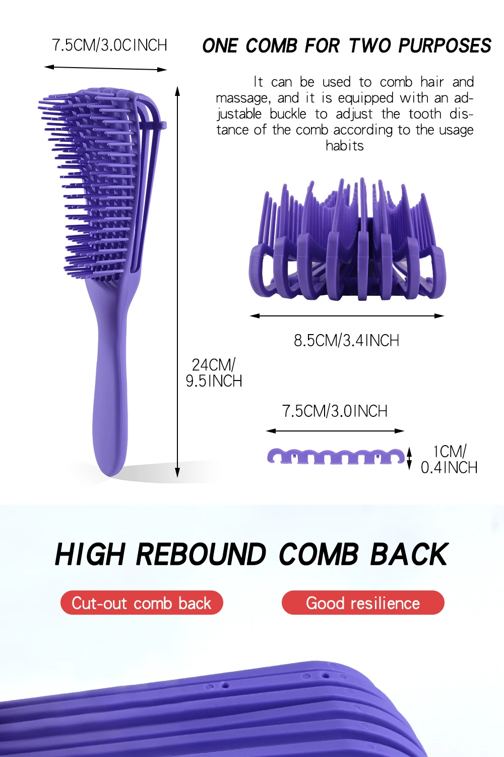 Custom Logo Plastic Octopus Comb Eight Rows Curly Hair Brush Vent Detangling Hair Brush for Women