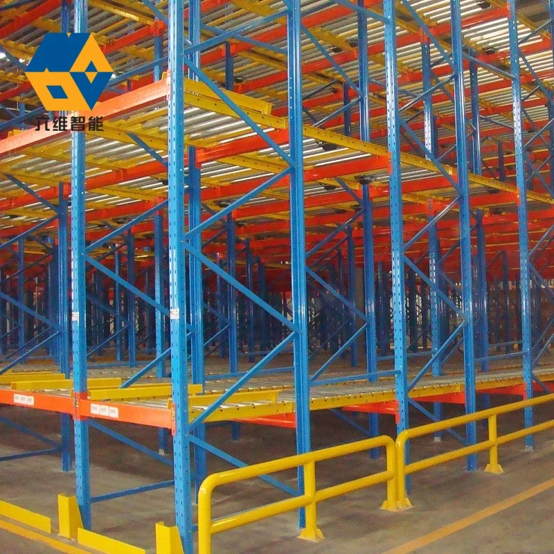 Hocheffizientes FIFO-Schwerkraft-Förderregal-System mit Rollenbahn, Industrielager-Regalsystem für schwere Lasten, Schwerlast-Gleitgut-Palettenregal