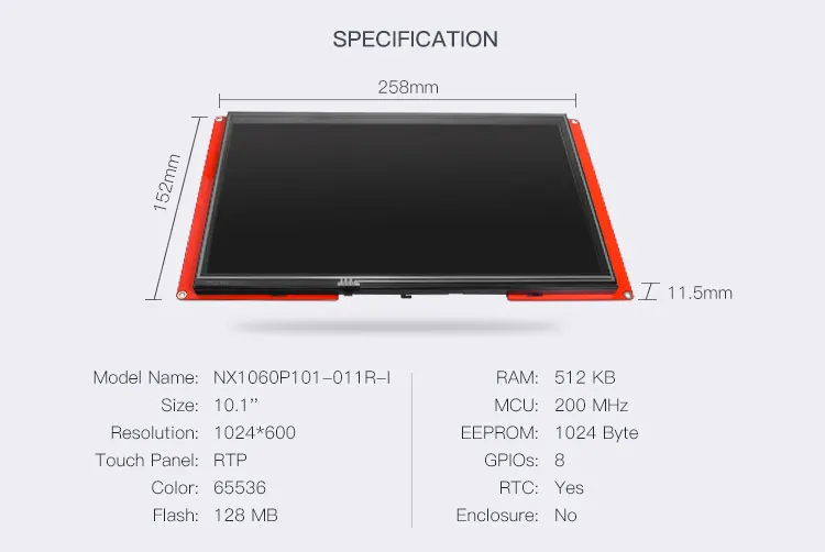 Baru Ips 10.1 Inci Nextion Display 