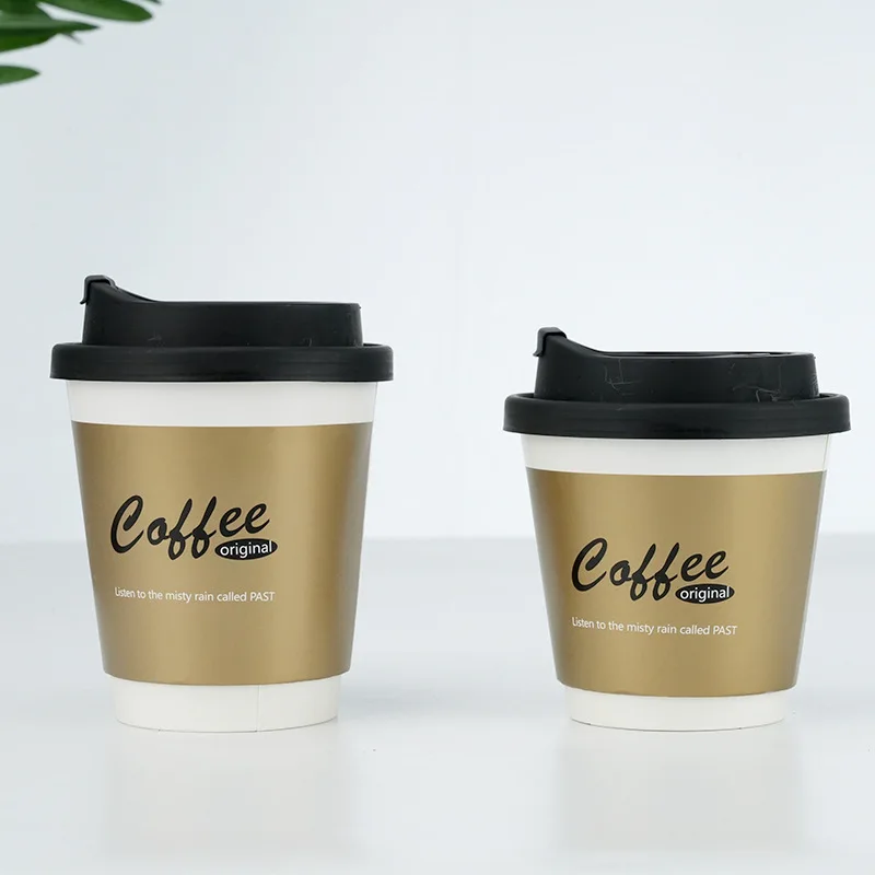 12oz Disposable Smooth Double Wall Paper Cups Recyclable Hot Cup for Beverages for Beverage Serving