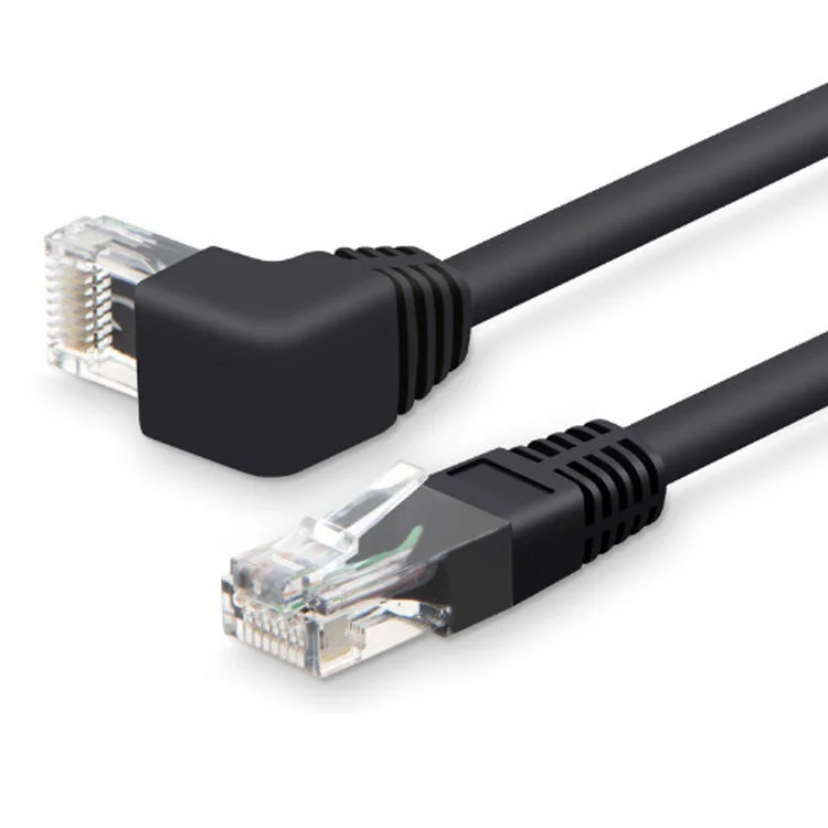 Сетевой Ethernet-патч-кабель RJ45 разъем под прямым углом 90 градусов Cat6 Cat5e UTP патч-кабель