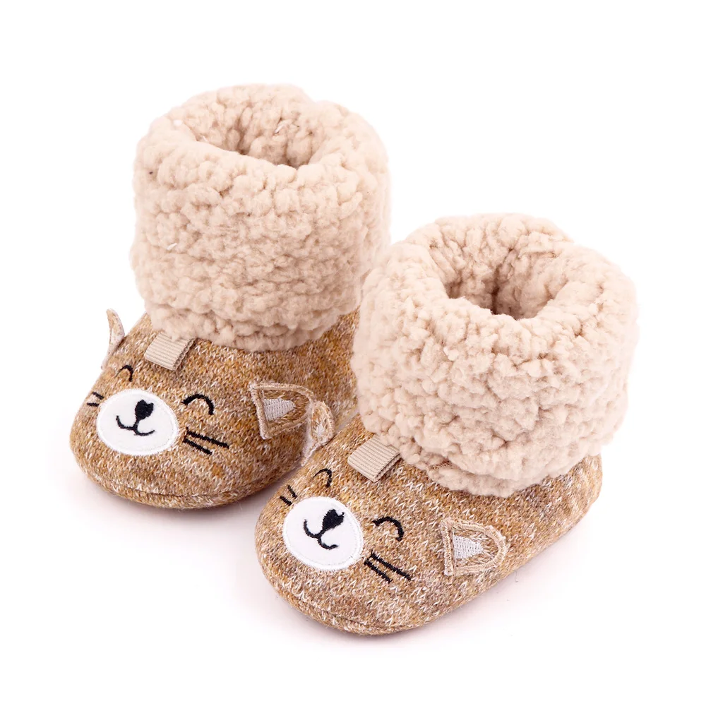 New Baby Cute Warm Cotton Boots Baby Boots Indoor Cartoon Soft Soled Toddler Shoes details