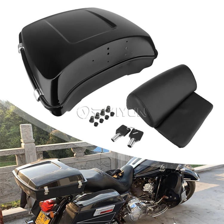 thumbnail image 2 of OUMURS Chrome/Black Tour Pak Luggage Top Rack For Harley Electra Glide, Road King, Street Glide 1984-2020 2 of 4