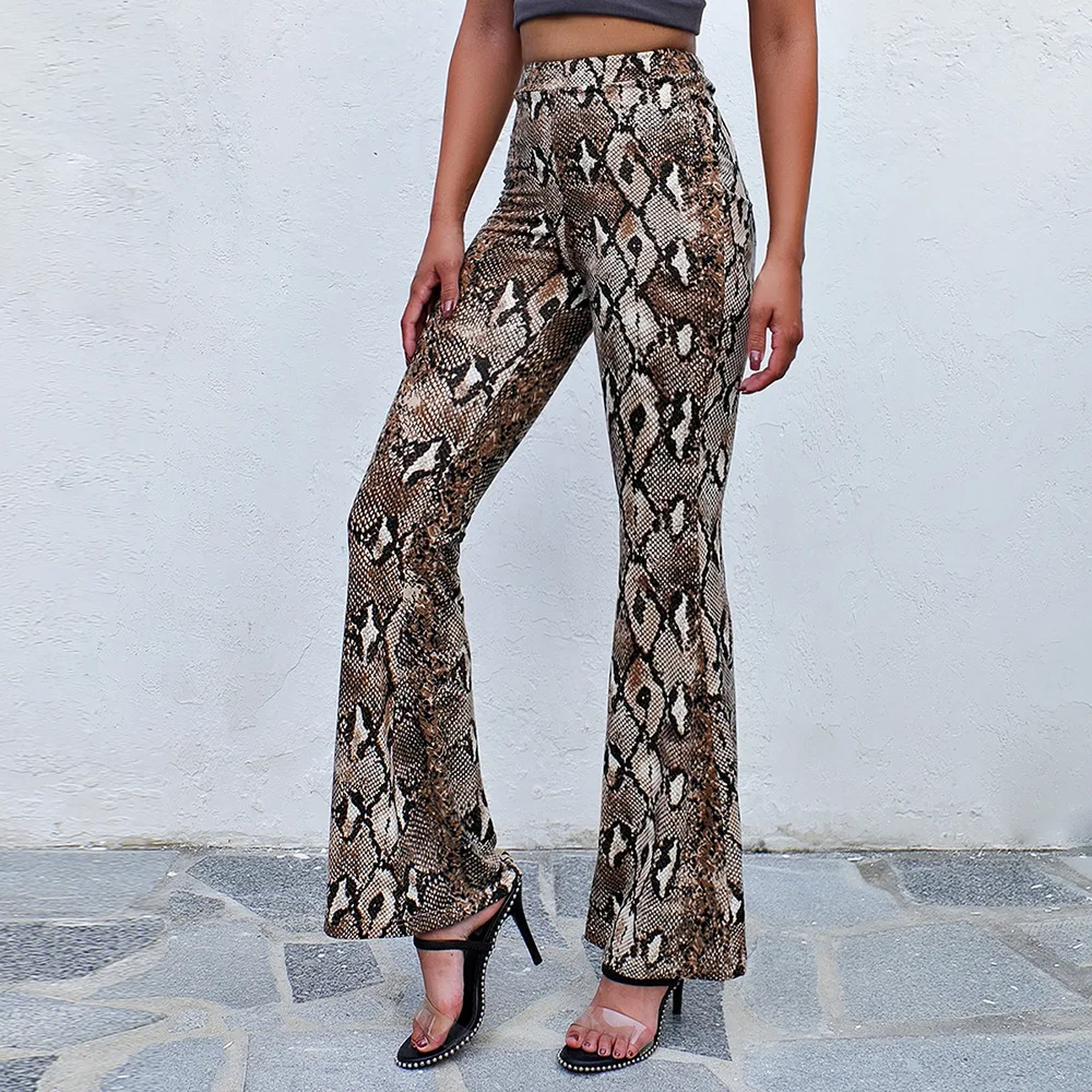 Fashion Flare Pants Leopard High Waist 
