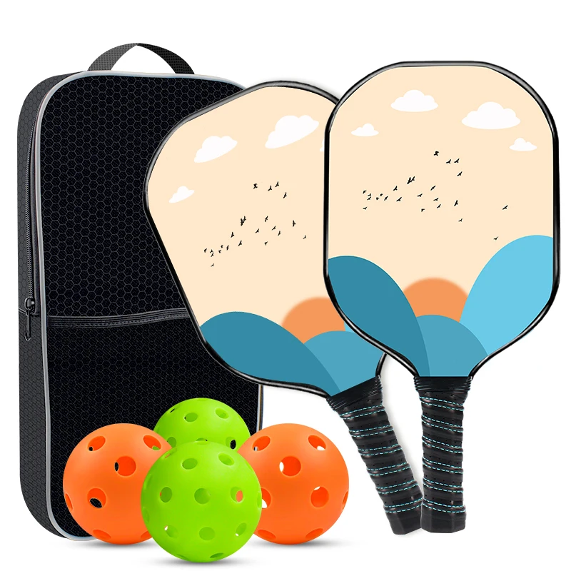 Set Racchette Pickleball In Fibra Di Carbonio USAPA Approved - 2 Racchette, 4 Palline, Borsa, Leggere Per Principianti E Famiglie Pickleball Italia