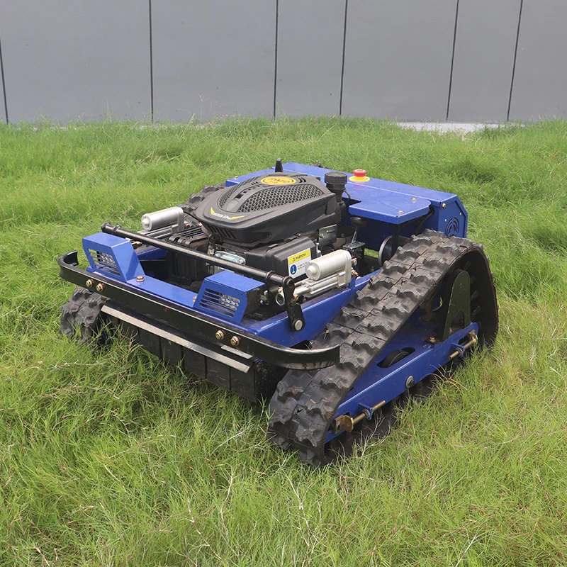 Customized Electric-start Remote Control Lawn Mower Mini Rc Robot Lawn Mower With Snow Plow Attachments