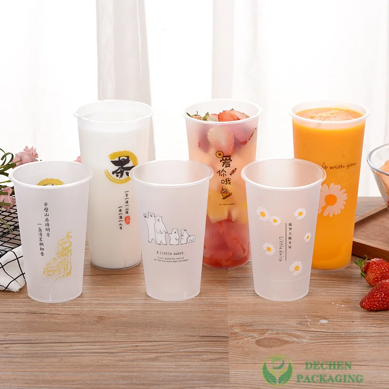 Bubble Cup Disposable Smoothie Plastic Cups