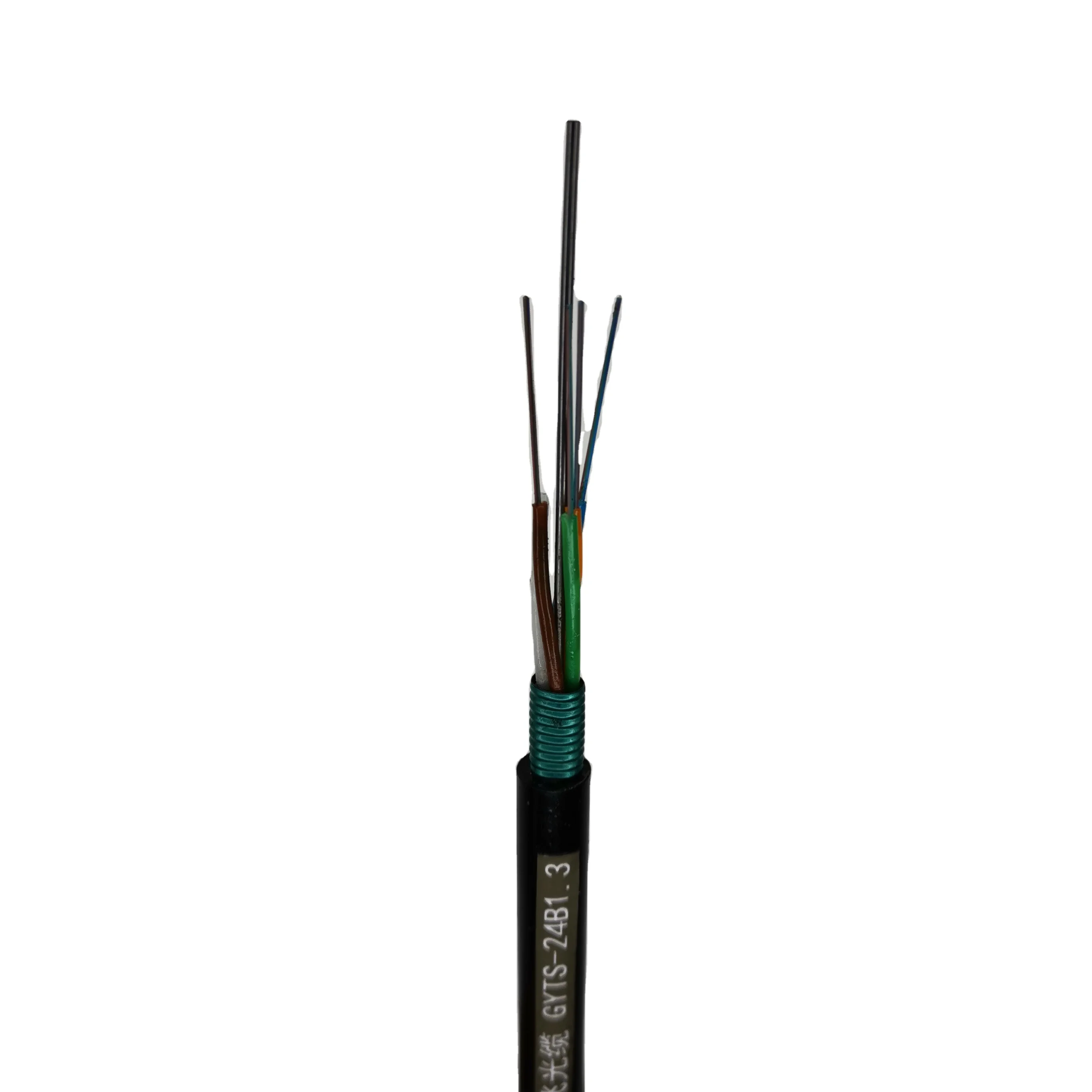 Gyts 24 Core Single Mode Fiber Optic Cable มาตรฐานหลวมหลอดไฟหุ้มเกราะสำหรับการใช้งานกลางแจ้งพร้อมตัวเลือก 12 Core