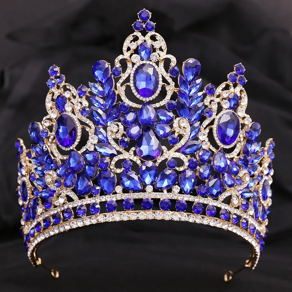Tiara HP404 Silver Decorative Metal Tall Tiara Diamond Large Queen