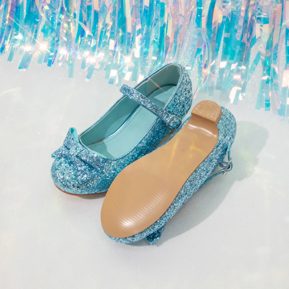 DREAM PAIRS Girls Mary Jane Flat Dress Shoes – Glitter Rhinestones, Patent Leather, Toddler Kids
