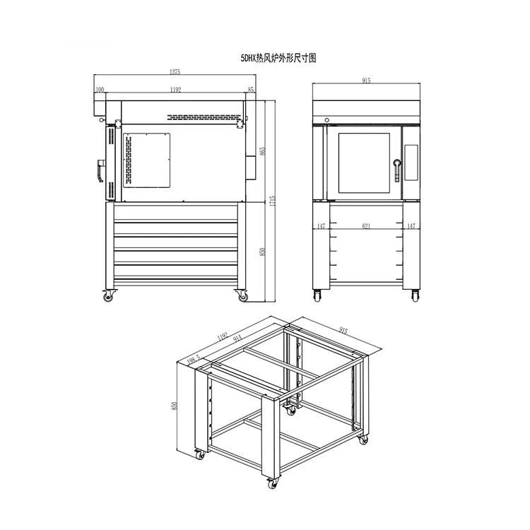 Lijia Factory High Quality OEM Custom 5 Trays Electric Convection Oven Cooking  for Sale