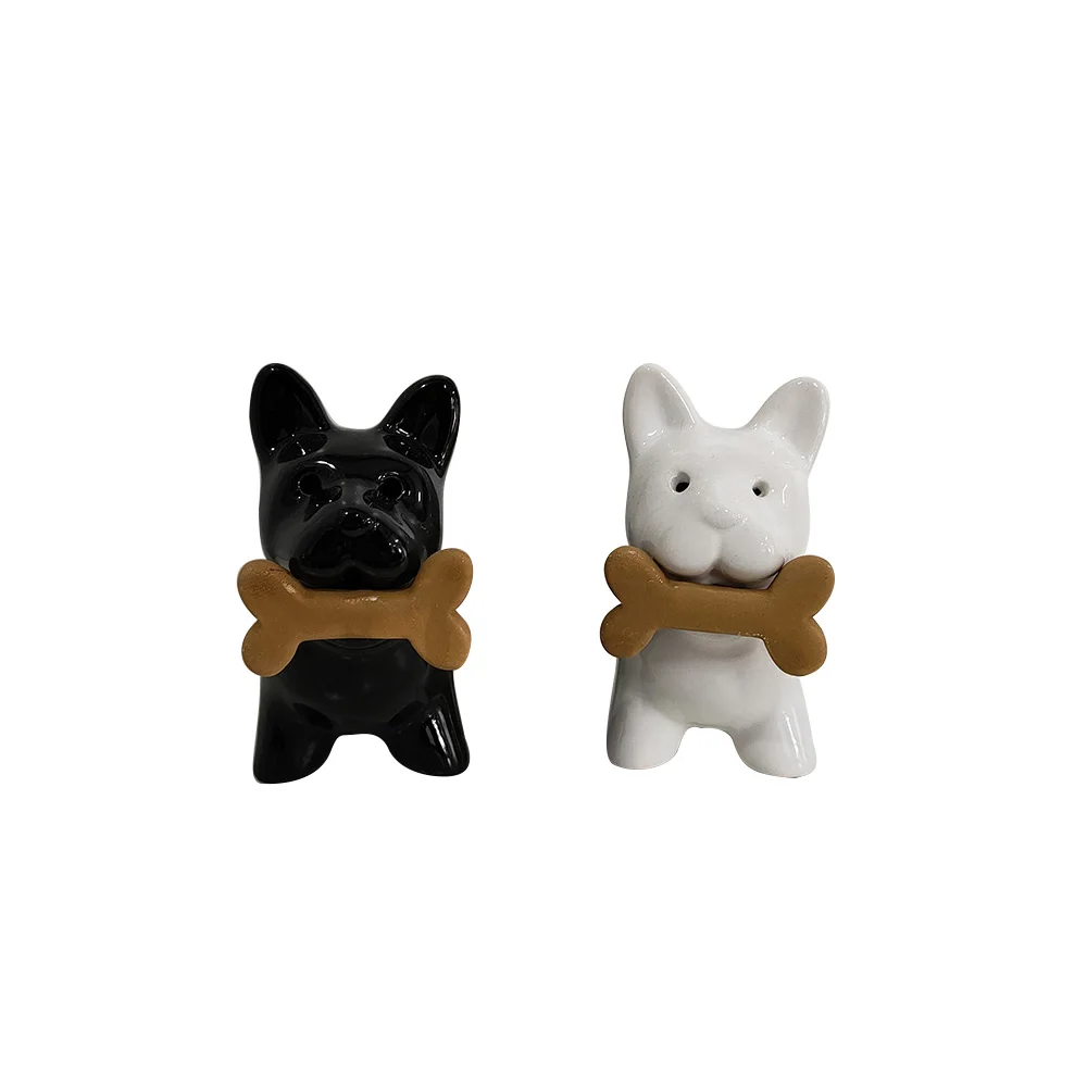 陶瓷可爱狗配骨盐和胡椒瓶 Buy 盐和胡椒瓶 狗盐和胡椒调酒器套装 白色陶瓷狗盐和胡椒调酒器套装