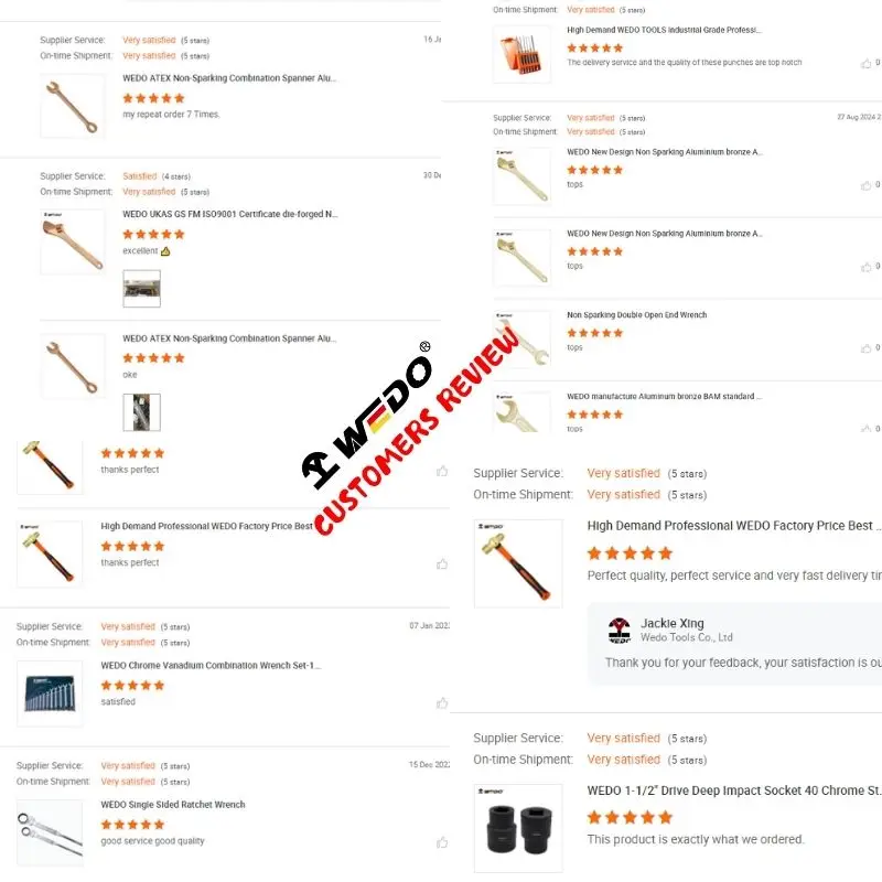 WEDO BAM ATEX FM Certificate Non-sparking Aluminium Bronze Beryllium Copper Sledge Hammer