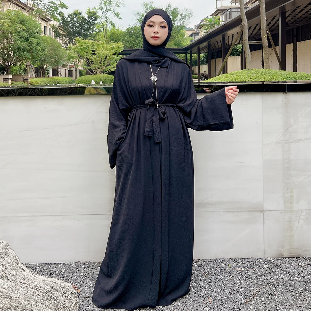 Loriya Hot Selling Islamic Clothing 2pc Women Abaya Set Wrinkle ...