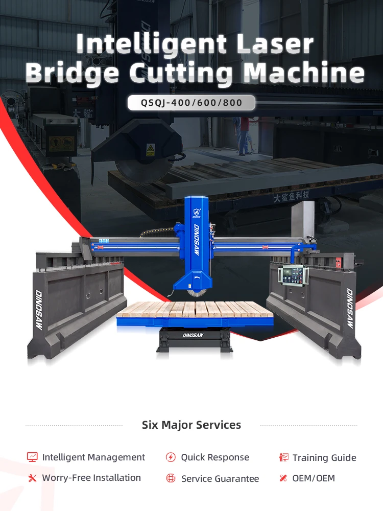 Auto Granite Quartz Marble Laser Cutting Machine Stone Bridge Saw Plc ...