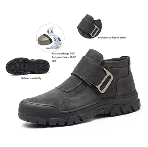 JIANKUN Unisex Summer Suede Welder's Shoes Steel Toe Anti-Smashing Anti-Puncture Soft Safety Work Boots for Winter Spring Autumn