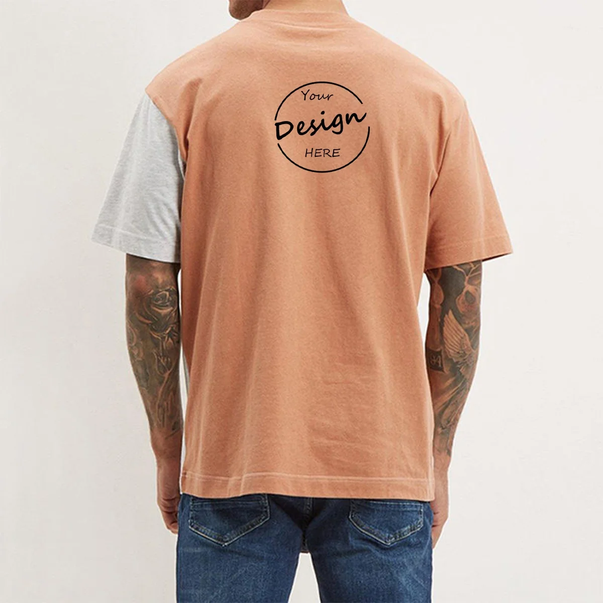 Wholesale 100%Cotton Color Block Regular Fit T Shirts T-shirt for Men Summer High Quality Gym Sports T-shirts