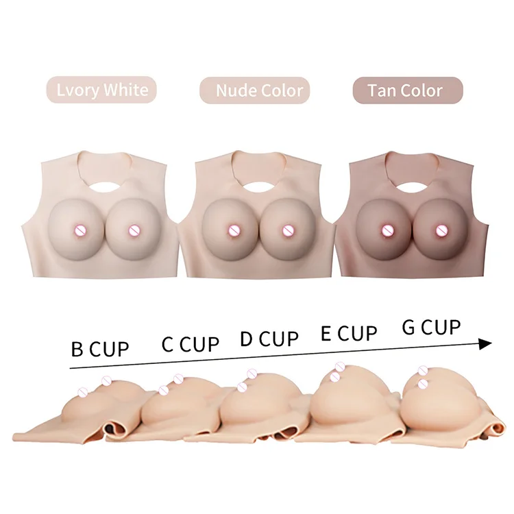 Artificial Cosplay Fake Breasts Chest Round Collar Man to Women Drag Queen  Artificial Silicone Boobs