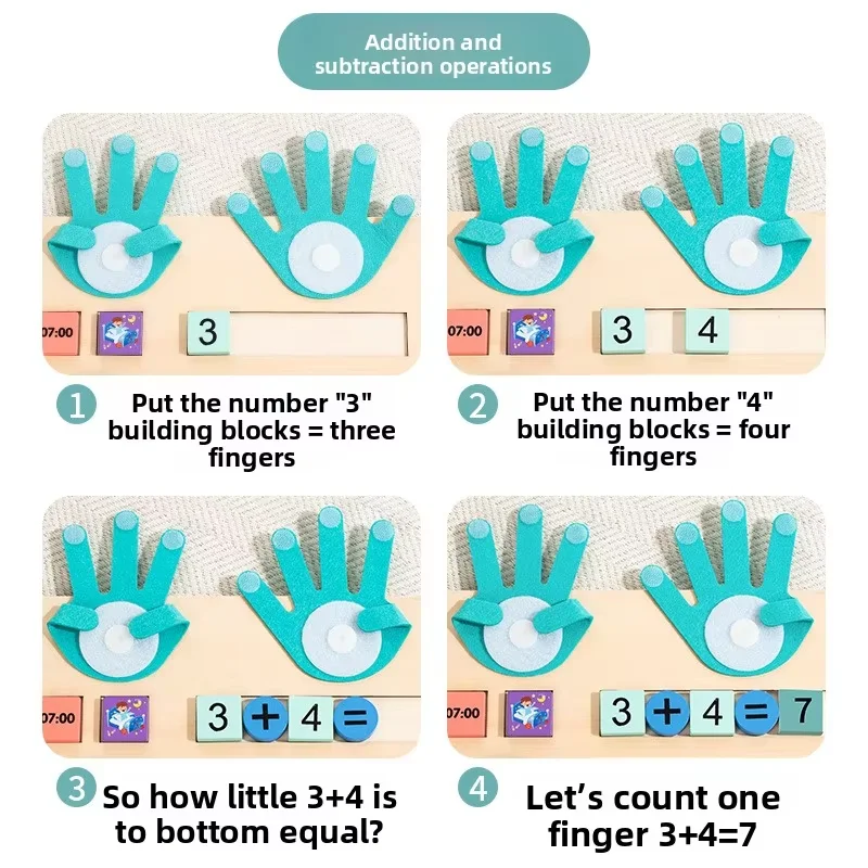 Новые обучающие игрушки Монтессори, деревянные часы с пальчиковым счетом, обучающие математике, учебные пособия по математике, развивающая игрушка для изучения математики