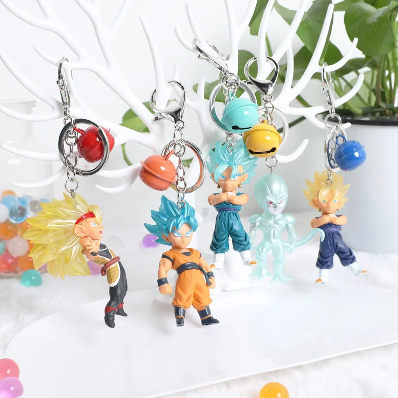 Designs Cartoon Toy Pvc Doll Keychain Set Anime Dragon Ball