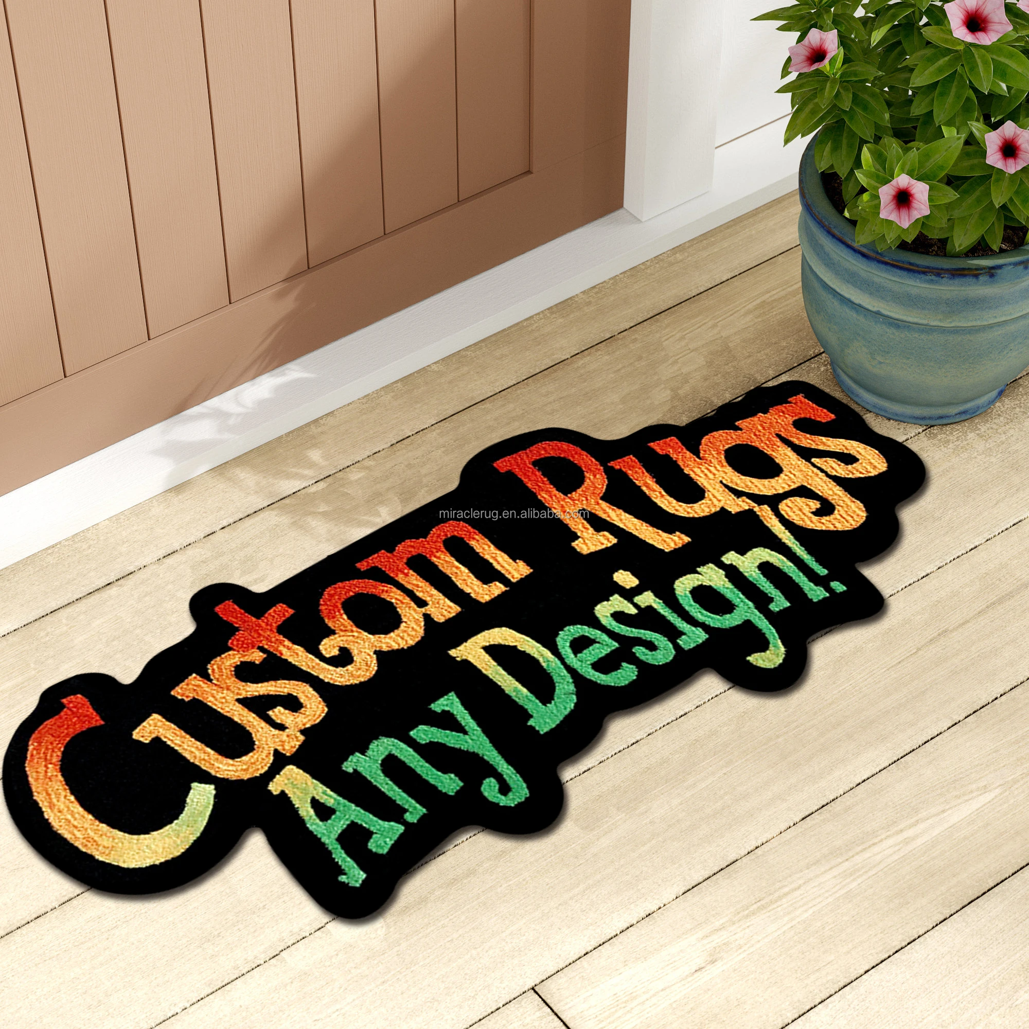 Hand Tuft Carpet Logo Floor Mat Plain Wool ,Acrylic ,Silk or