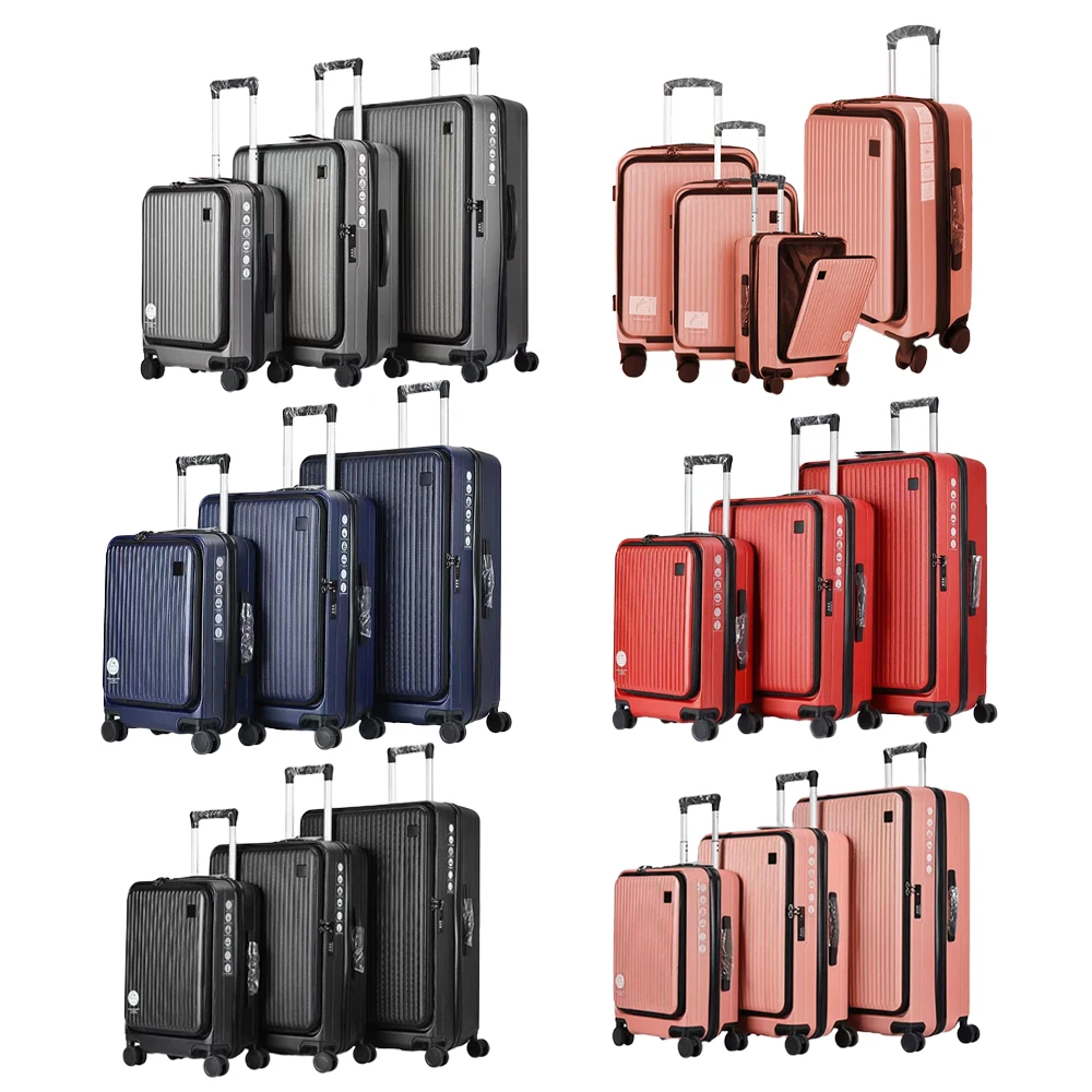 Pieces Lightweight ABS Travel Luggage Set With Front Opening Laptop  Compartment for Maximum Packing Space in Stock