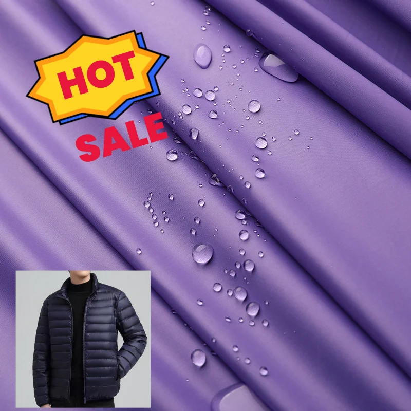 100% NYLON Polyester 20D 10D 380T TAFFETA 400T FABRIC for JACKET MEN WOMEN  WATERPROOF SHINY HOT SALE  WINTER DOWNPROOF