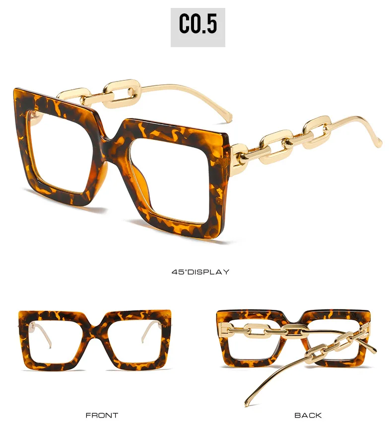3207 Newest Chain Temple Acetate Big Square Vintage Spring Ladies Sunglasses 2022 Sunglasses For