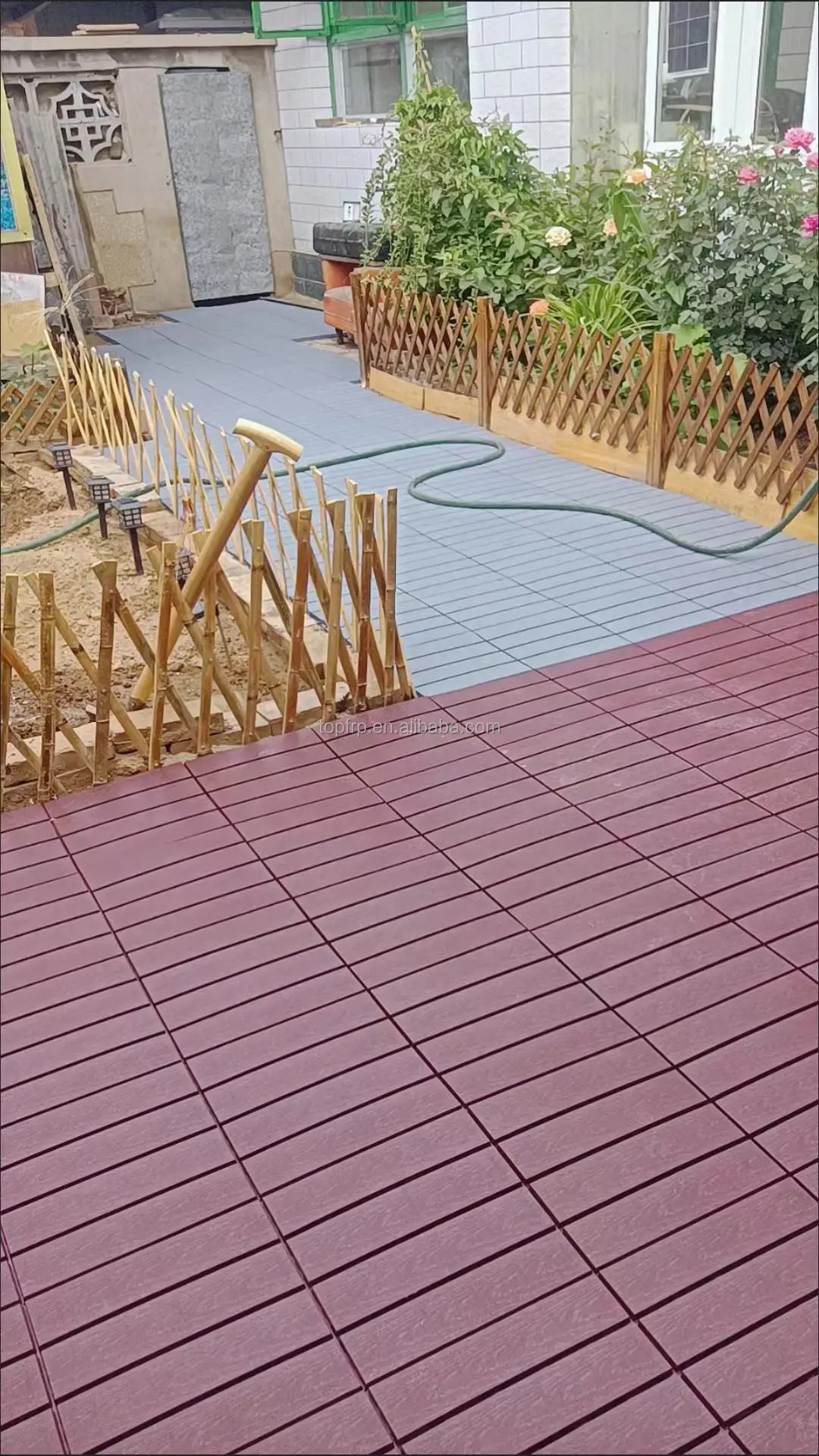 Wood Grain Diy Interlocking Plastic Outdoor Deck Tiles| Alibaba.com