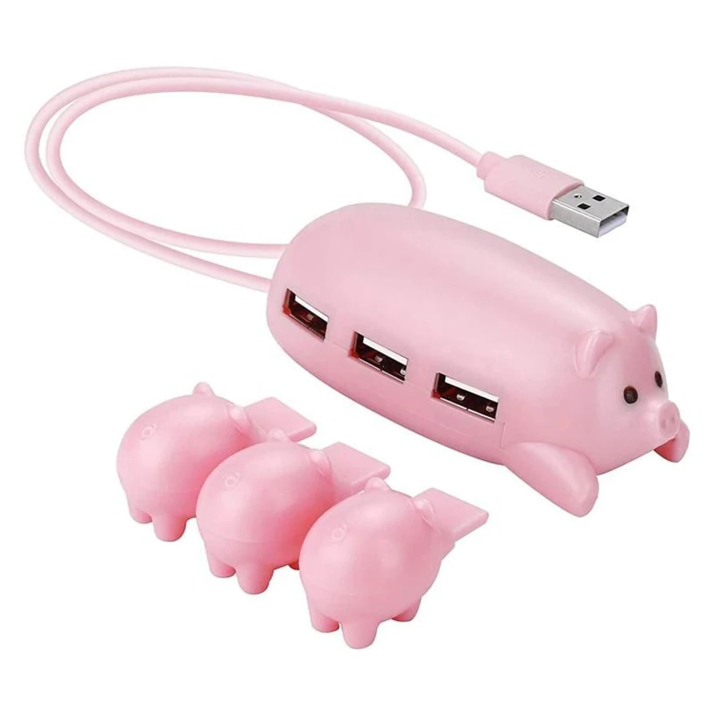 Pig Hub USB2.0 - Cute Gift with 3 USB Ports & TF Card