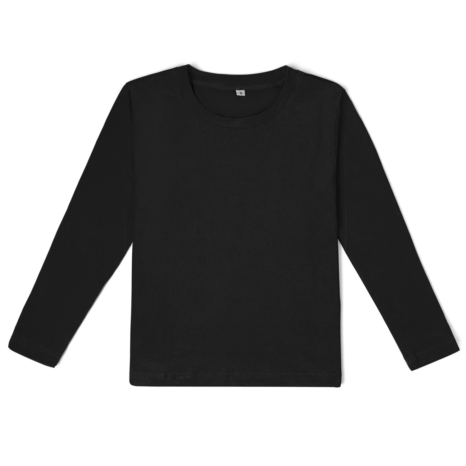 T-shirt Manches Longues Fille – Col Rond, Basique – Taille 5 à 14 Ans – Haut Décontracté Pour Automne/hiver