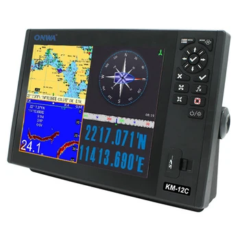 Marine ONWA Km-12c 12-inch GPS Chart Plotter  Multi Function Display with Fish Finder
