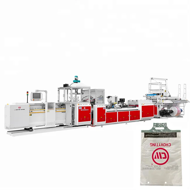 Automatic high speed punching handle Wicket Diaper plastic Bag Making Machine