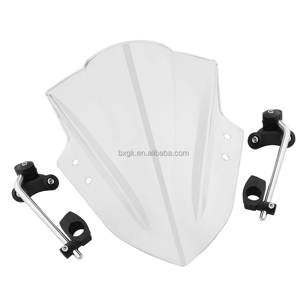 Universal Motorcycle Windshield Windscreen With Adjustable Bracket Wind
