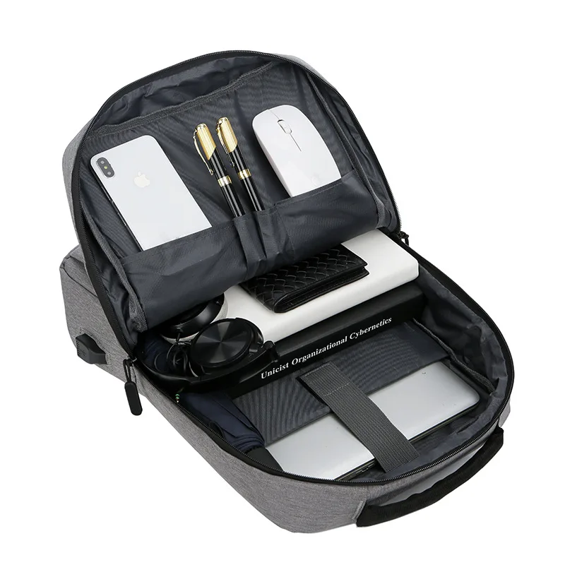 Custom Logo Back Pack Anti Theft Sports Smart Mochilas USB Laptop Backpack Bag With USB Charging Port