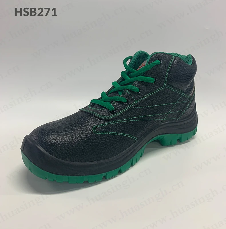 LXG,power Industrial Line Plastic Toe Insert ESD Green Safety Boots Double Color PU Injection Outsole Safety Shoes HSB271