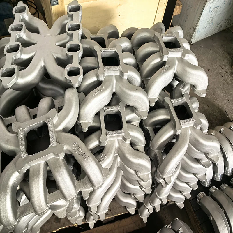 Customized Aluminum Casting Services Intake Manifold Pipe for 4-Cylinder Diesel Engine