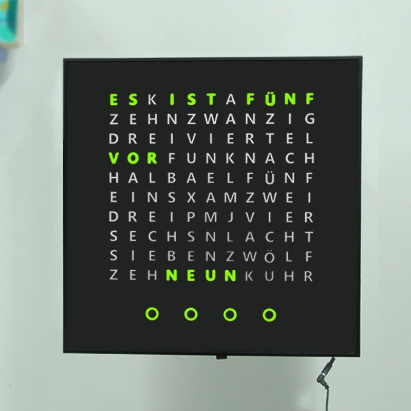 CHEETIE CP37L Free Sample Unique Design Digital Word Clock Led Text Display German Wall Word Clock