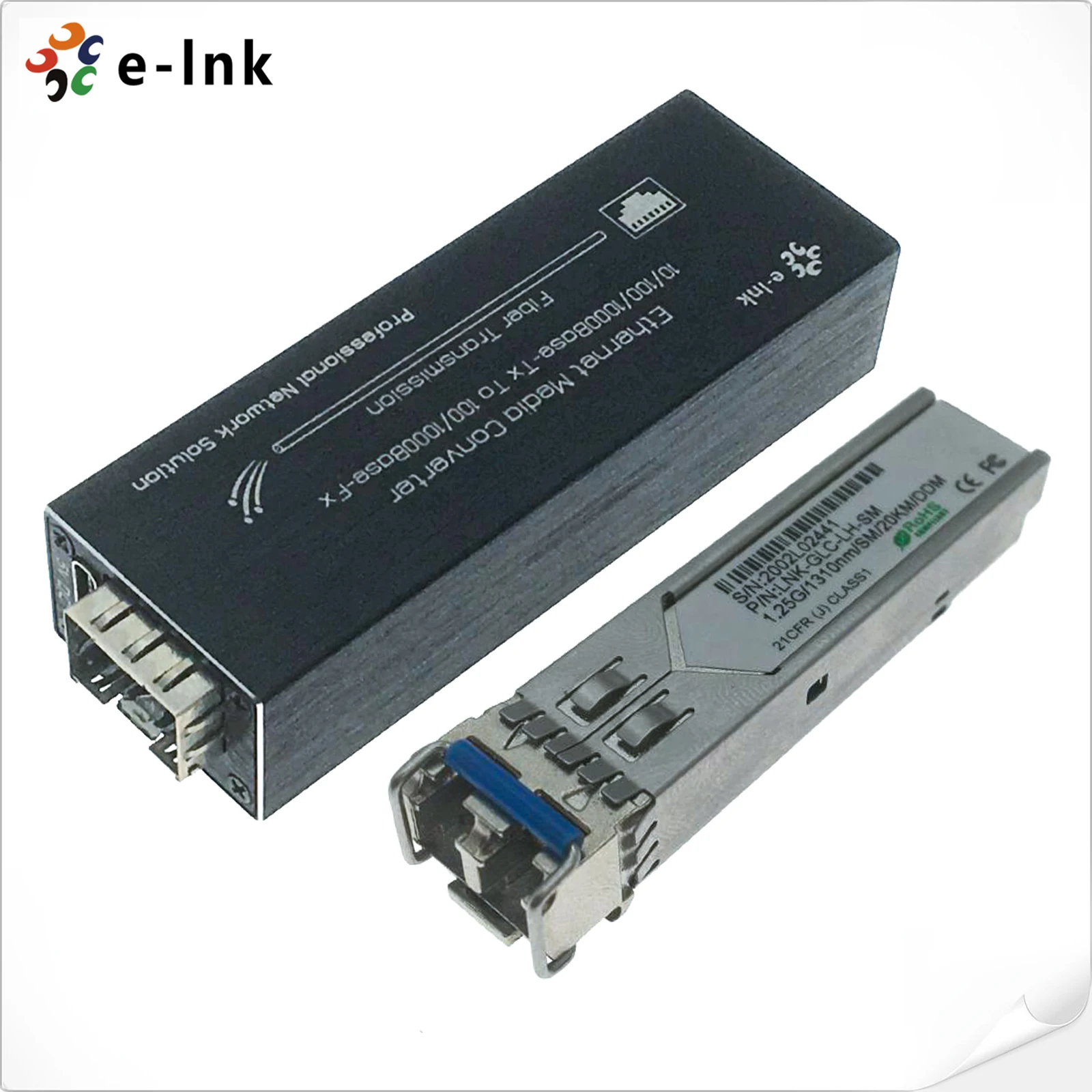 Micro Mini 10/100/1000BASE-T to 100/1000BASE-X SFP Media Converter Aluminum Case Including Power Supply