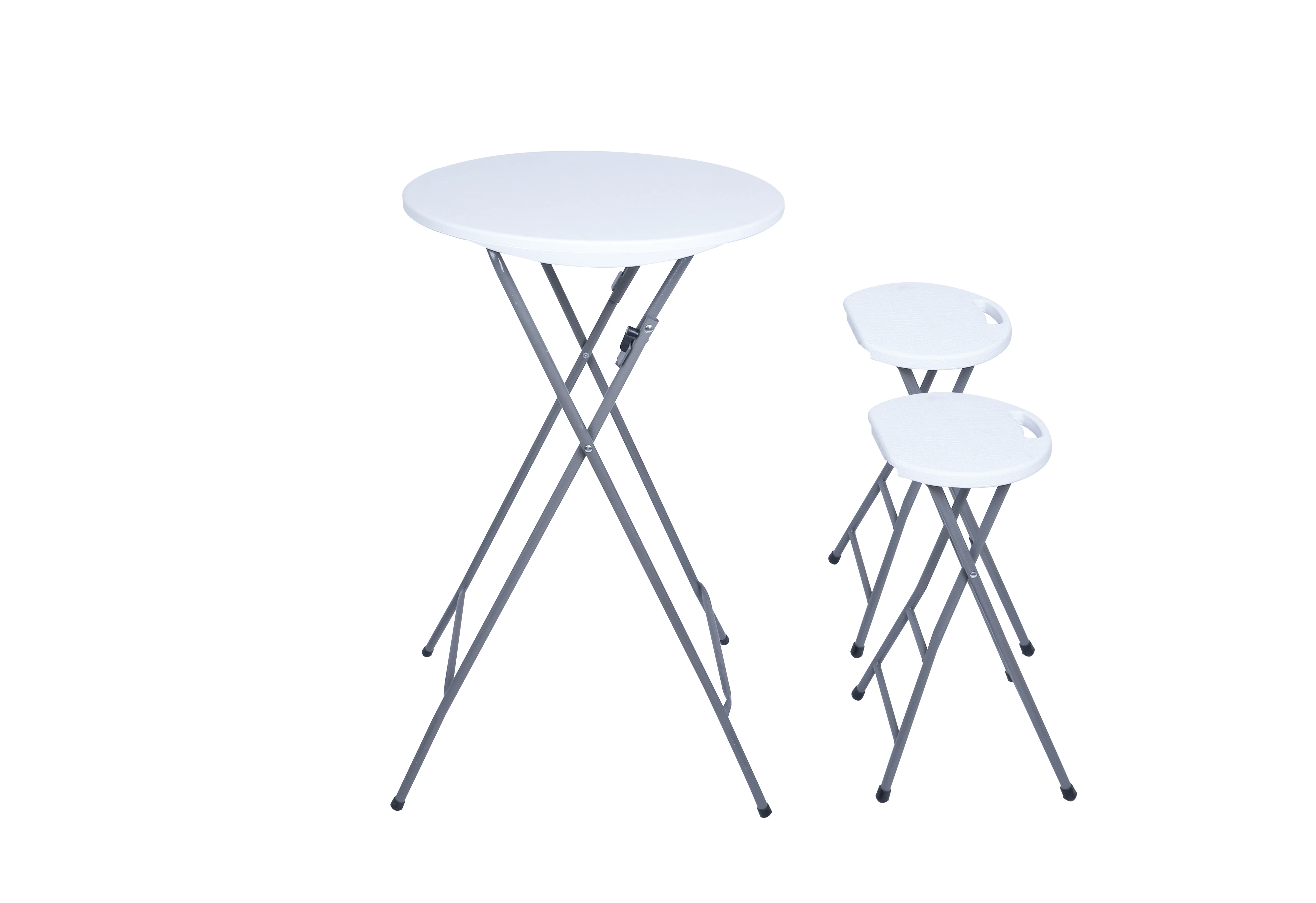 60cm Durchmesser Outdoor Kunststoff Cocktailtisch Moderner Kunststoff Hoher Bartisch Klappbare Runde Partytische